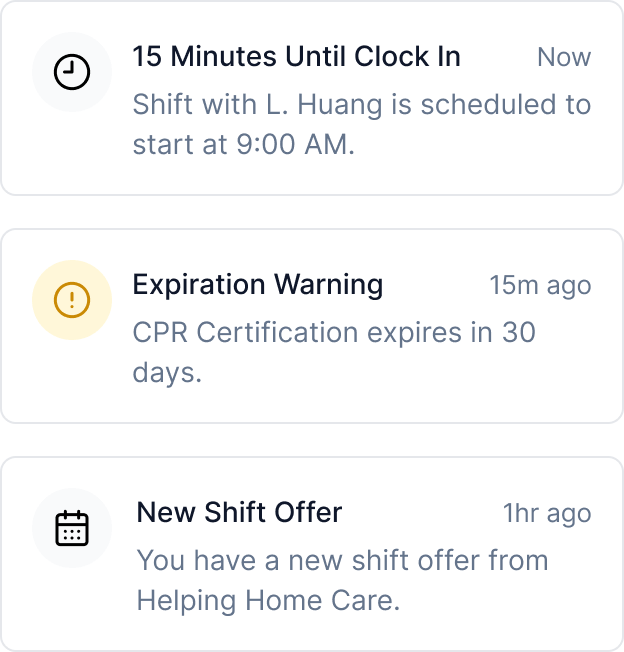 Shift push notifications